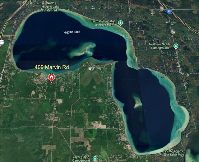 409 Marvin Rd, Roscommon, MI 48653 - aerial map of property and surrounding area
