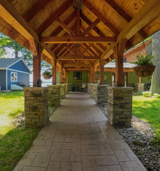 1161 Lagoon St, Lewiston, MI 49756 - view of patio / terrace with a gazebo