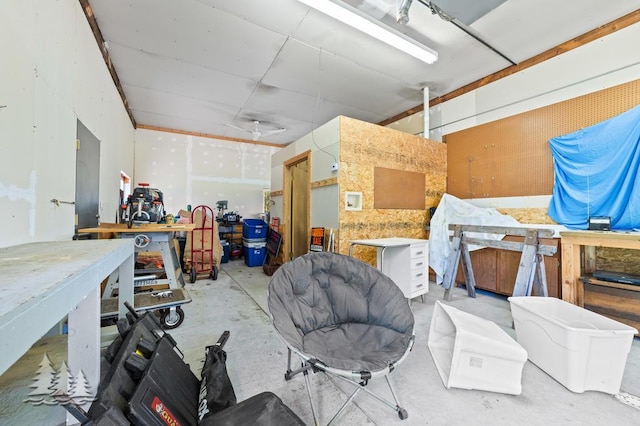 881 N Red Oak Rd, Lewiston, MI 49756 - garage featuring a workshop area