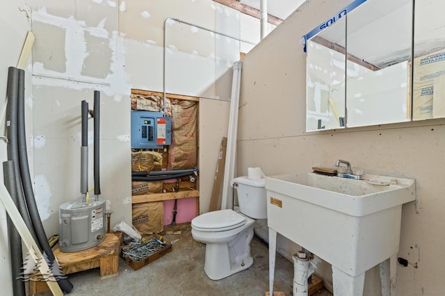 881 N Red Oak Rd, Lewiston, MI 49756 - bathroom featuring electric panel and concrete flooring