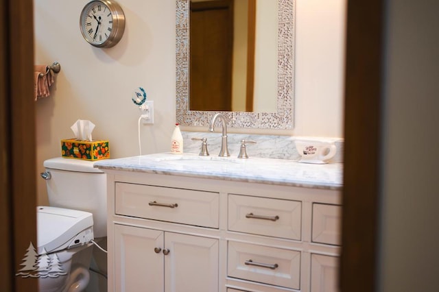881 N Red Oak Rd, Lewiston, MI 49756 - half bathroom featuring toilet and vanity