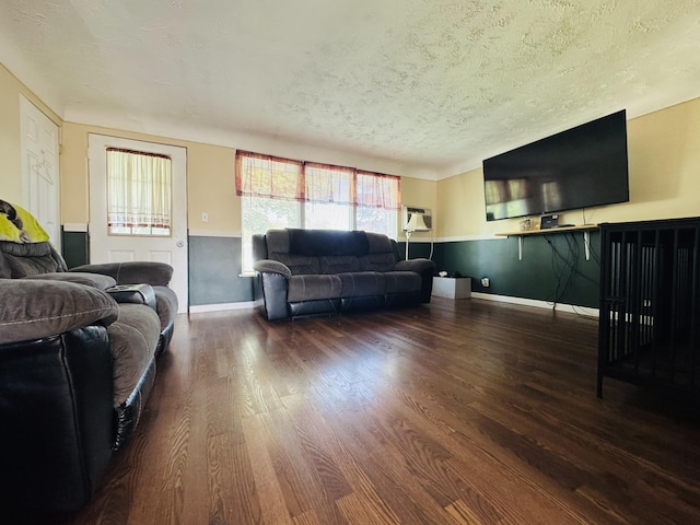326 N Addison St, Alpena, MI 49707 - living area featuring wood finished floors and a textured ceiling