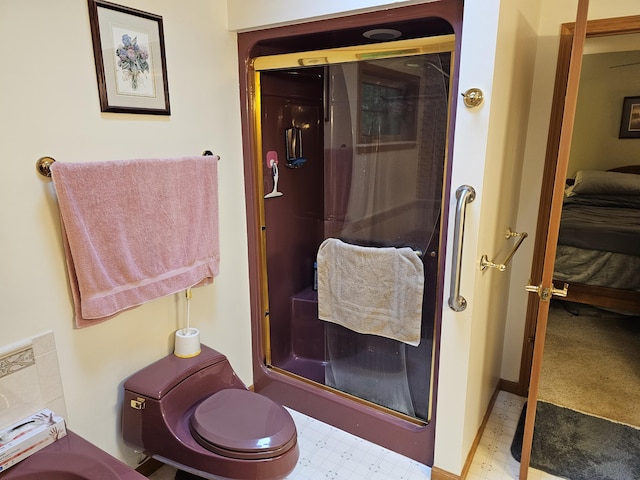 14911 Kings Ln, Ocqueoc, MI 49759 - full bath featuring ensuite bath, tile patterned floors, and a stall shower