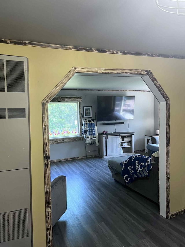 4130 Werth Rd, Alpena, MI 49707 - living room with a heating unit and wood finished floors