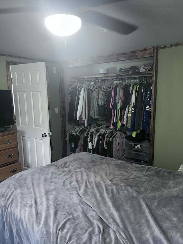 4130 Werth Rd, Alpena, MI 49707 - bedroom featuring a closet and ceiling fan