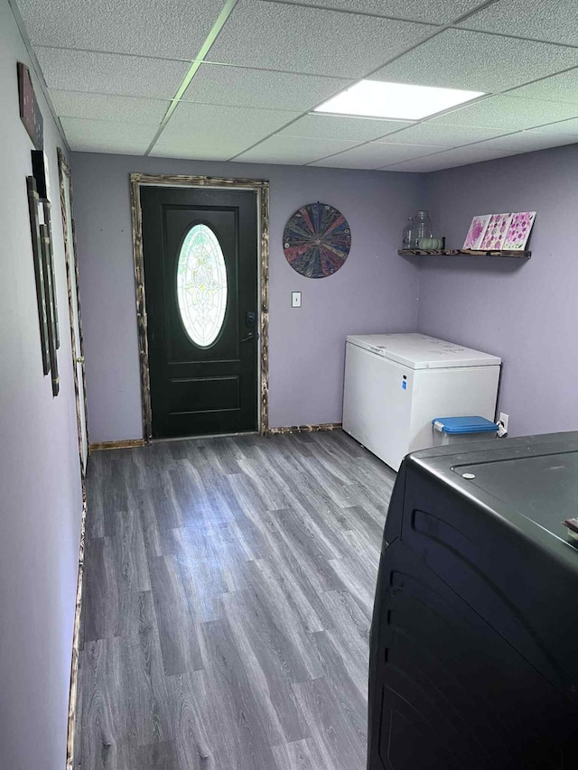 4130 Werth Rd, Alpena, MI 49707 - laundry area featuring washer and dryer and wood finished floors