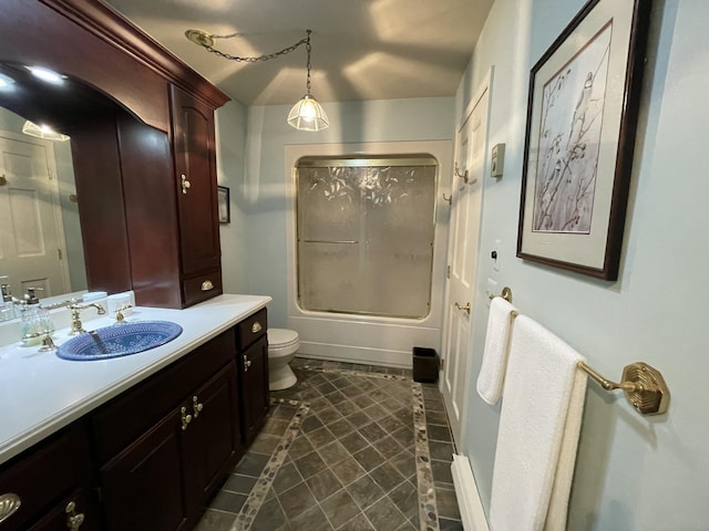 982 Shaggy Bark Ct, Gaylord, MI 49735 - full bath with vanity, combined bath / shower with glass door, and tile patterned flooring