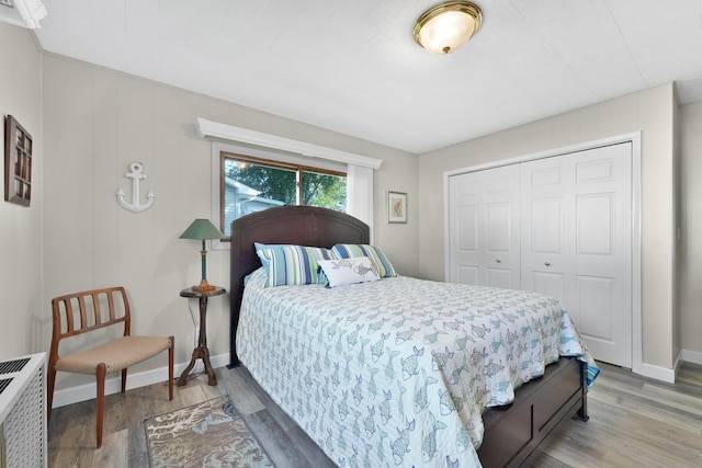 12328 W Shore Dr, Houghton Lake, MI 48629 - bedroom with a closet and wood finished floors