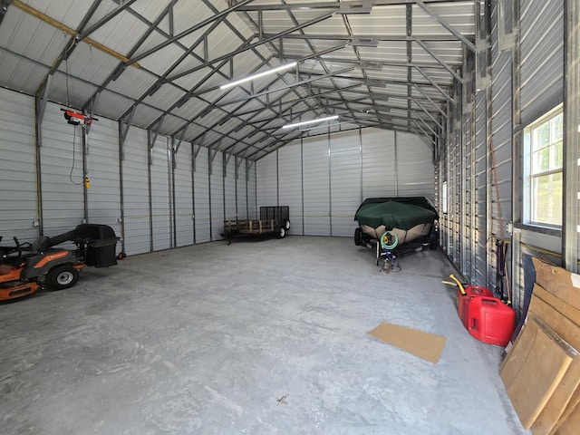N705 Woods Rd, Saint Ignace, MI 49781 - garage with metal wall