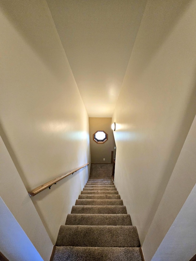 N705 Woods Rd, Saint Ignace, MI 49781 - staircase featuring carpet