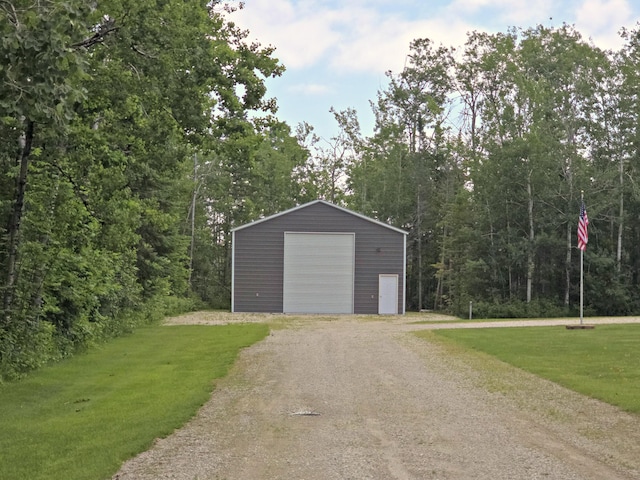 N705 Woods Rd, Saint Ignace, MI 49781 - detached garage featuring dirt driveway