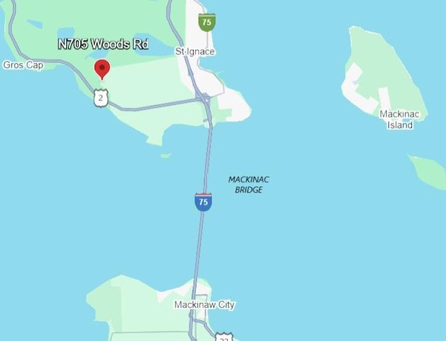 N705 Woods Rd, Saint Ignace, MI 49781 - map / location