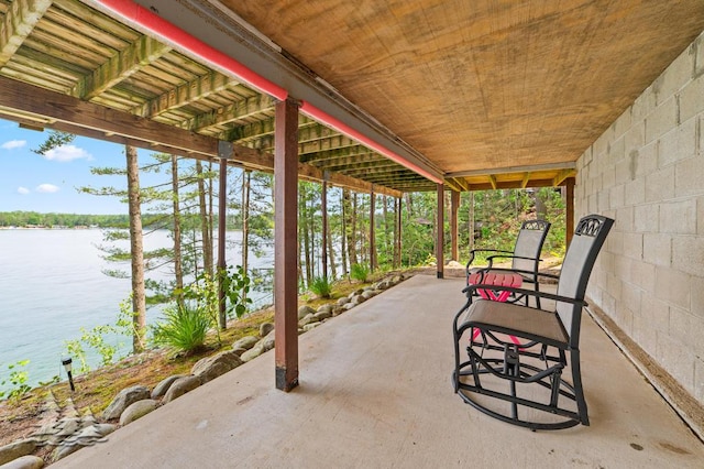 6609 Honey Ln, Johannesburg, MI 49751 - view of patio featuring a water view