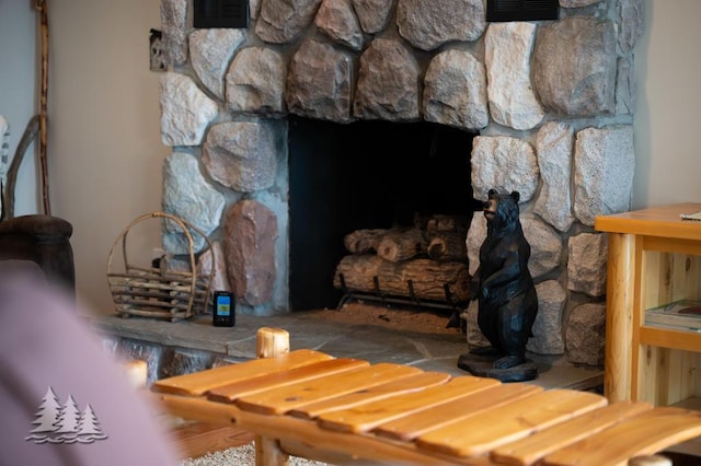 6609 Honey Ln, Johannesburg, MI 49751 - detailed view of a stone fireplace