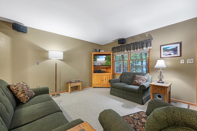 120 Clyde St, Roscommon, MI 48653 - living room with carpet floors and baseboards