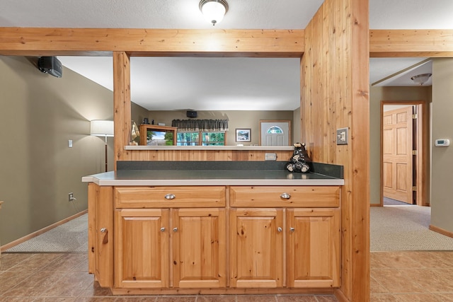 120 Clyde St, Roscommon, MI 48653 - bar with light colored carpet and beamed ceiling
