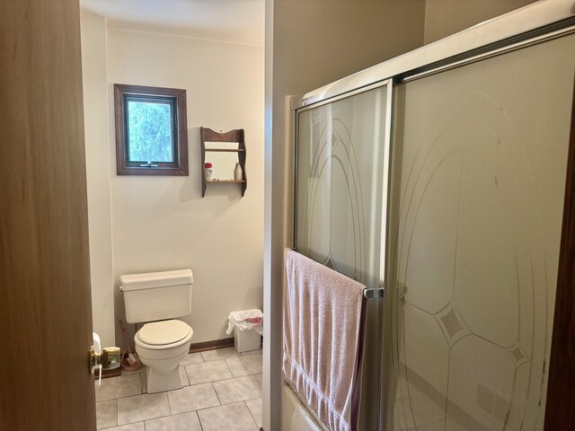36 S Mcmasters Bridge Rd, Grayling, MI 49738 - bathroom with tile patterned floors and a shower with shower door