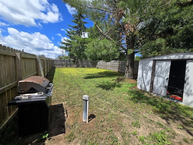 7931 Mill St, Vanderbilt, MI 49795 - fenced backyard with a storage shed