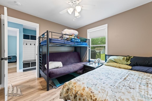 4620 Pinewood Dr, Lewiston, MI 49756 - bedroom with wood finished floors and ceiling fan