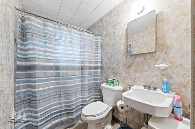 2911 Birch St, Lewiston, MI 49756 - full bath featuring toilet and curtained shower