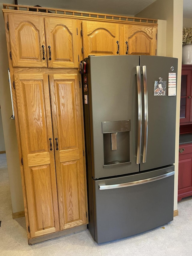 12395 Atkinson Rd, Lachine, MI 49753 - kitchen with stainless steel fridge with ice dispenser