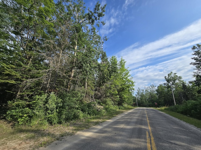 1987 N Galbraith Rd, Mio, MI 48647 - view of asphalt street featuring a forest view