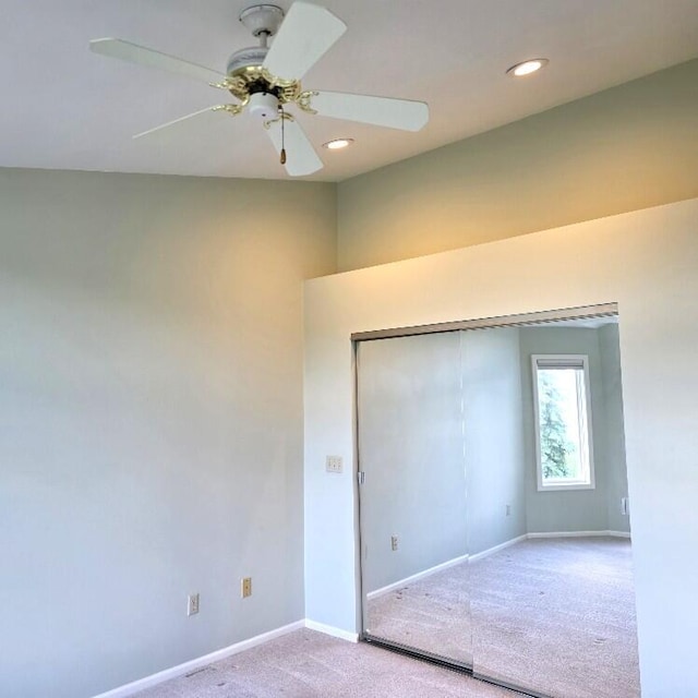 176 Long Rapids Rd, Alpena, MI 49707 - carpeted empty room featuring ceiling fan and recessed lighting