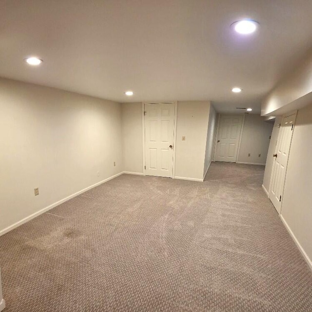 176 Long Rapids Rd, Alpena, MI 49707 - finished basement with recessed lighting and carpet floors