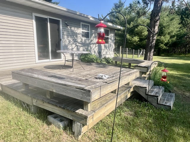 7125 S Military Rd, Grayling, MI 49738 - deck featuring a yard