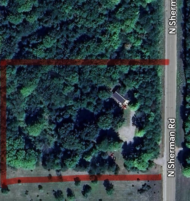 10279 N Sherman Rd, Frederic, MI 49733 - map / location featuring property boundaries highlighted