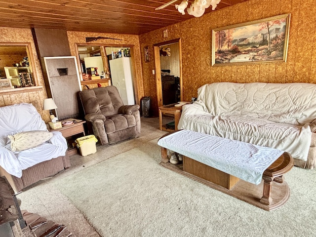1950 Highbank Trl, Lewiston, MI 49756 - carpeted living room featuring wood ceiling