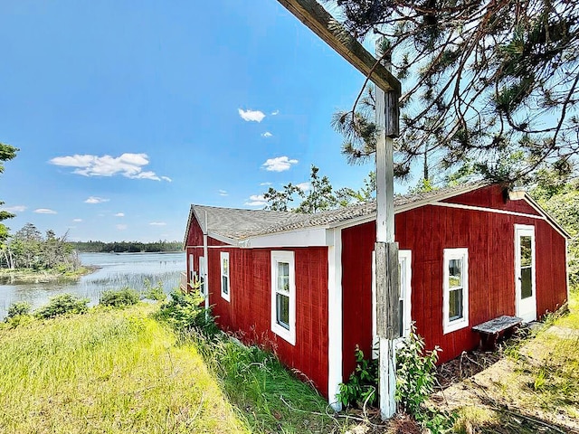 1950 Highbank Trl, Lewiston, MI 49756 - view of outbuilding featuring a water view