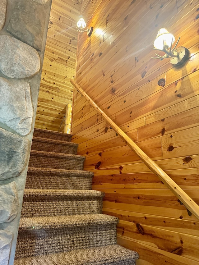 5283 Griffin Rd, Lewiston, MI 49756 - stairs featuring wooden walls