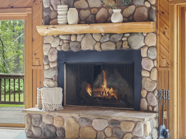 6552 High Trees Ct, Gaylord, MI 49735 - detailed view of a stone fireplace