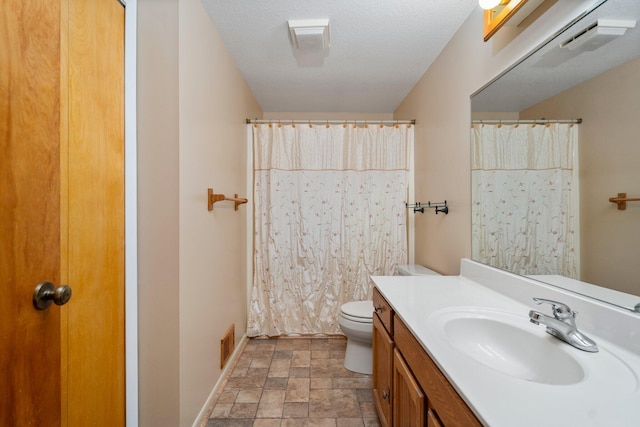 2829 Kassuba Rd, Gaylord, MI 49735 - bathroom featuring stone finish flooring, vanity, and a shower with shower curtain