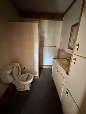605 N Poor Farm Rd, Harrisville, MI 48740 - bathroom featuring toilet and vanity