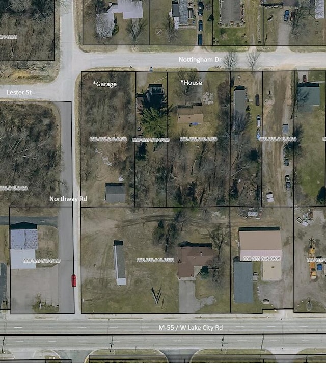 141 Nottingham Dr, Houghton Lake, MI 48629 - aerial map of property and surrounding area