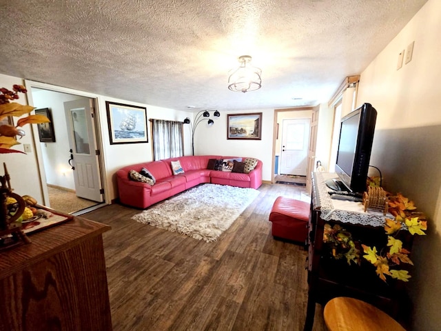 6416 Jimary Ln, Gladwin, MI 48624 - living room with a textured ceiling and wood finished floors