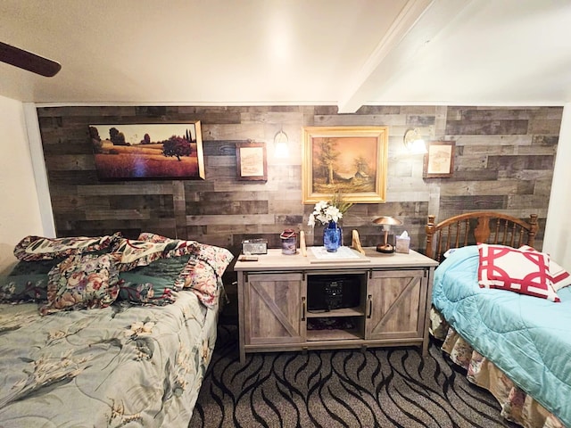 6416 Jimary Ln, Gladwin, MI 48624 - bedroom featuring wooden walls