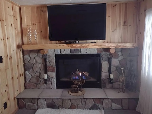 117 Vienna Ct, Houghton Lake, MI 48629 - detailed view of a fireplace and wooden walls