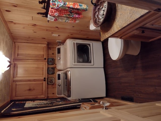 117 Vienna Ct, Houghton Lake, MI 48629 - laundry area featuring stacked washing machine and dryer