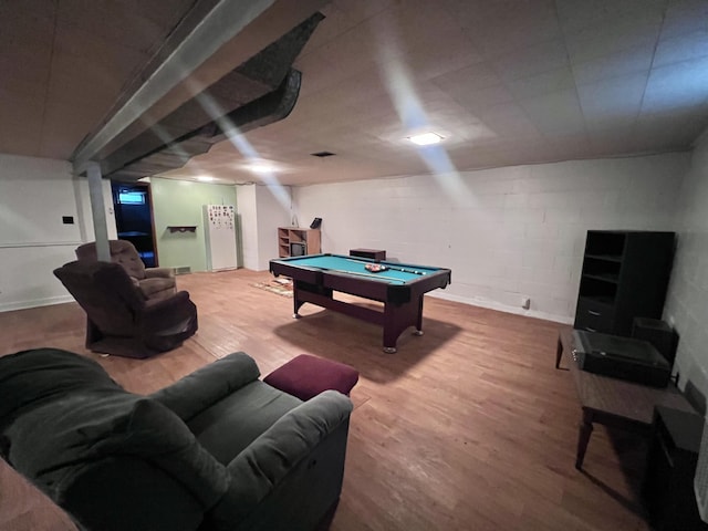 1003 Ada St, Owosso, MI 48867 - rec room featuring wood finished floors and pool table