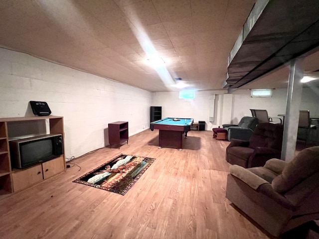 1003 Ada St, Owosso, MI 48867 - recreation room with pool table and wood finished floors