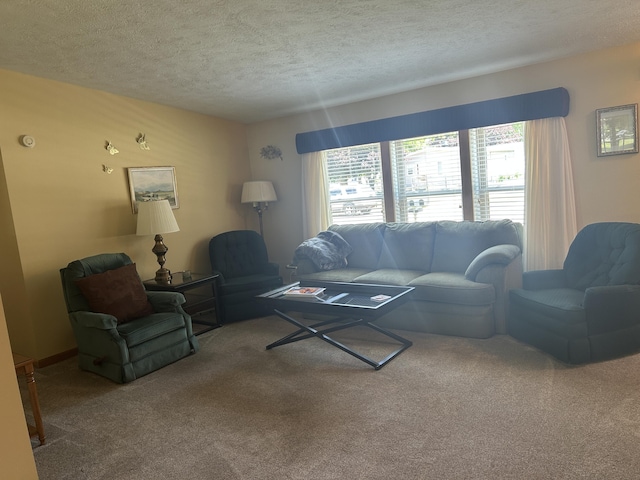 362 N Addison St, Alpena, MI 49707 - carpeted living area featuring a textured ceiling