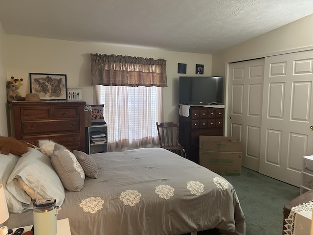 362 N Addison St, Alpena, MI 49707 - bedroom featuring a closet, carpet floors, and a textured ceiling