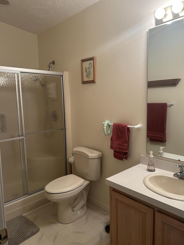 362 N Addison St, Alpena, MI 49707 - full bath with vanity, a shower stall, and a textured ceiling