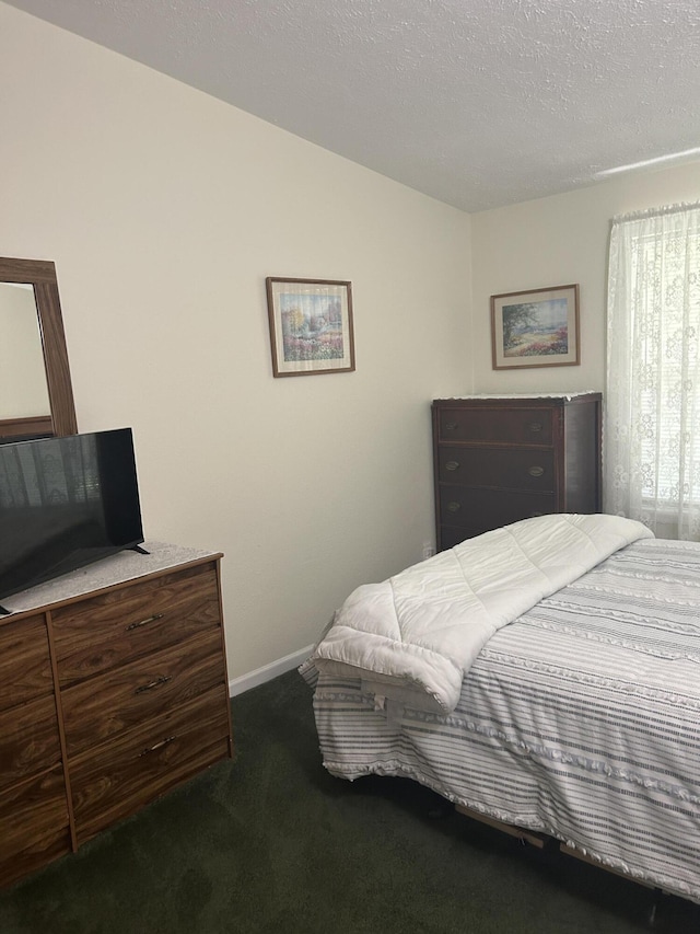 362 N Addison St, Alpena, MI 49707 - bedroom featuring dark colored carpet and vaulted ceiling