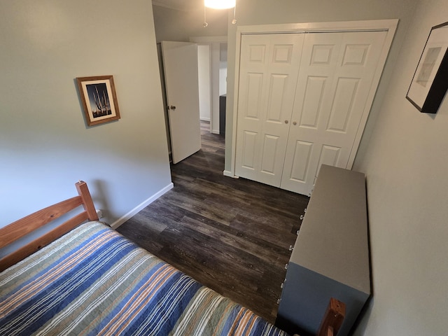 1300 Geesey Ave, Mio, MI 48647 - bedroom with dark wood-style flooring and a closet