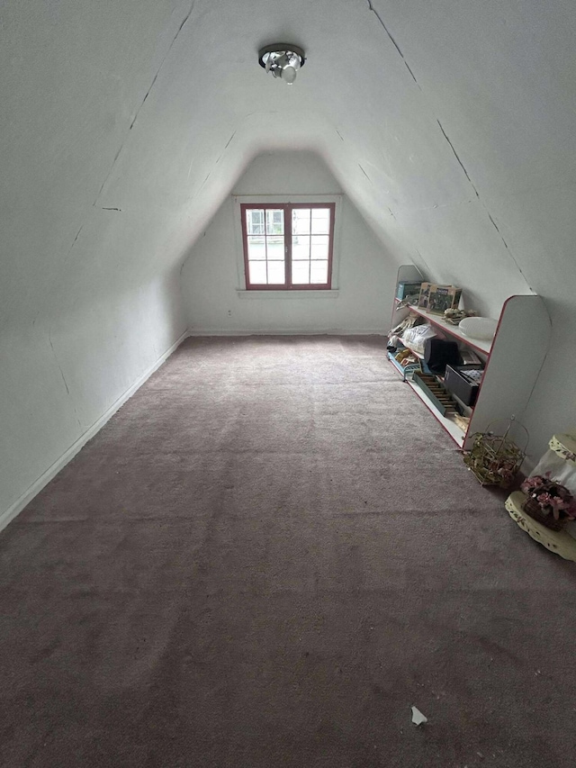 302 S Vine St, Mio, MI 48647 - additional living space featuring lofted ceiling and carpet floors