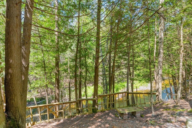 2951 N Palmer Rd, Onaway, MI 49765 - wooden deck with a view of trees